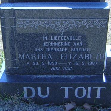 TOIT Martha Elizabeth, du 1899-1987