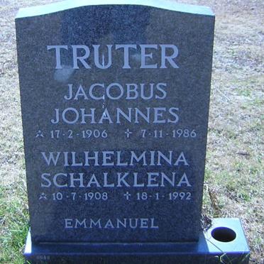 TRUTER Jacobus Johannes 1906-1986 &amp; Wilhelmina Schalklena 1908-1992