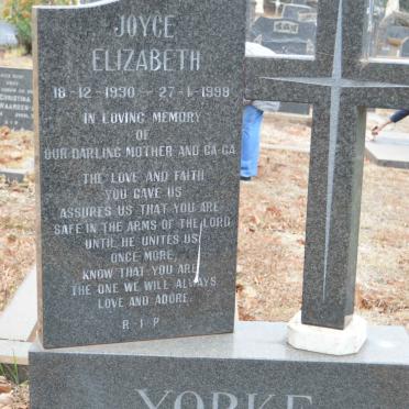 YORKE Joyce Elizabeth 1930-1998