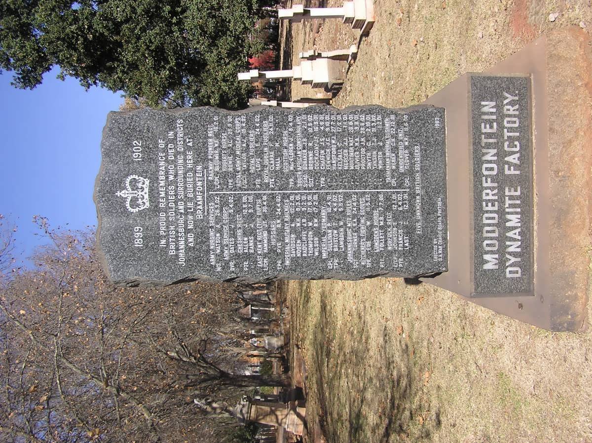 1. Memorial stone for British soldiers who died in &amp; around Johannesburg - ABO 1899-1902