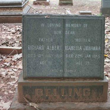BELLING Richard Albert -1951 &amp; Isabella Johanna -1945