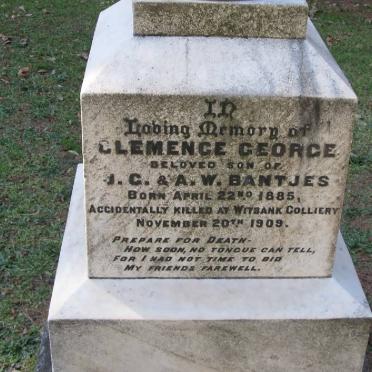 BANTJES Clemence George 1885-1909