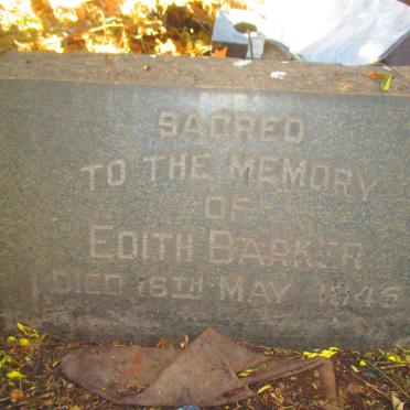 BARKER Edith  -1945