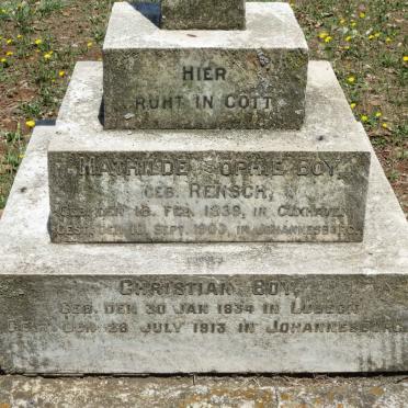 BOY Christian 1834-1913 &amp; Matilda Sophie RENSCH 1839-1903