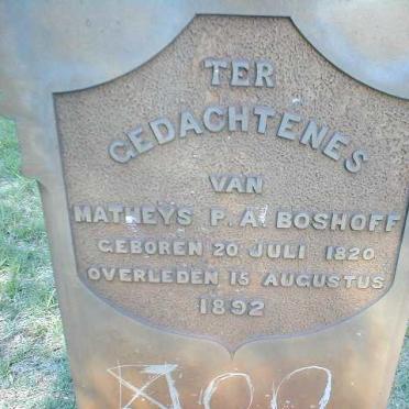 BOSHOFF Matheys P.A. 1820-1892