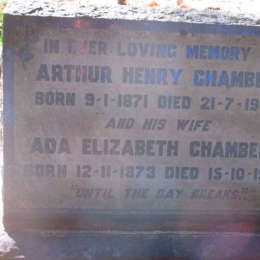 CHAMBERS  Arthur Henry 1871-1941 & Ada Elizabeth 1873-1945