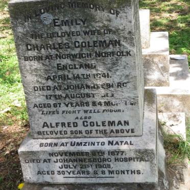 COLEMAN Emily 1841-190? :: COLEMAN Alfred 1877-1908