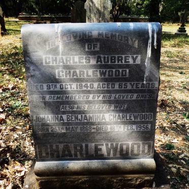 CHARLEWOOD Charles Aubrey -1940 &amp; Johanna Benjamina 1868-1956