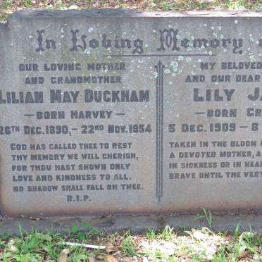 DUCKHAM Lilian May nee HARVEY 1890-1954 :: ? Lily Jane nee GRAY-1950