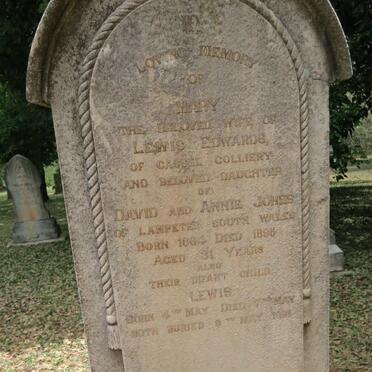 EDWARDS Mary nee JONES 1864-1895 :: EDWARDS Lewis 1895-1895