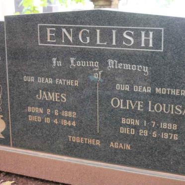 ENGLISH James 1882-1944 &amp; Olive Louisa 1898-1976