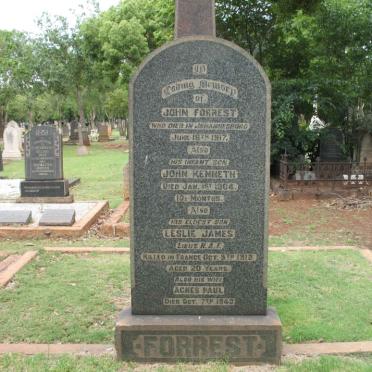 FORREST John -1917 &amp; Agnes Paul -1943 :: FORREST John Kenneth -1904 :: FORREST Leslie James -1918
