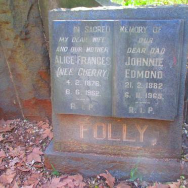 FOLLY Johnnie Edmond 1882-1965 &amp; Alice Frances CHERRY 1876-1962