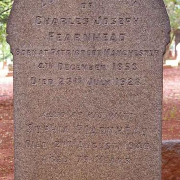 FEARNHEAD Charles Joseph 1858-1928 &amp; Sophia -1946 :: FEARNHEAD Harold Charles -1965