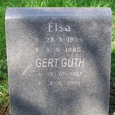 GUTH Gert 1927-2013 &amp; Elsa 1934-1985