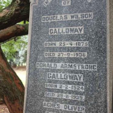 GALLOWAY Douglas Wilson 1875-1936 &amp; Agnes Oliver 1881-1970 :: GALLOWAY Donald Armstrong 1924-1939