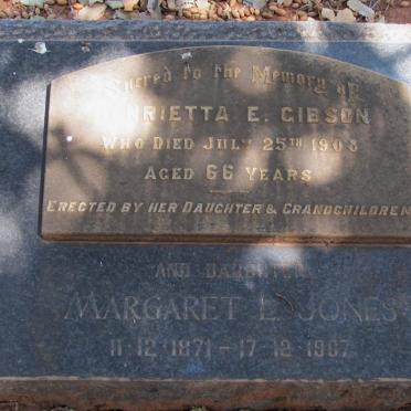 GIBSON Henrietta -1908 :: JONES Margaret 1871-19?7