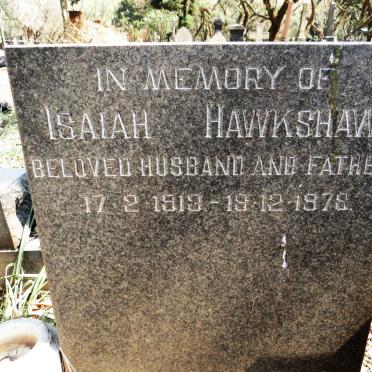 HAWKSHAW Isaiah 1913-1978