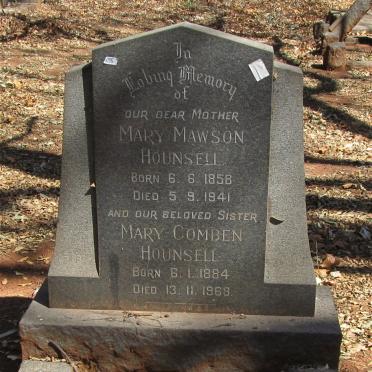 HOUNSELL Mary Mawson 1858-1941 :: HOUNSELL Mary Comben 1884-1968