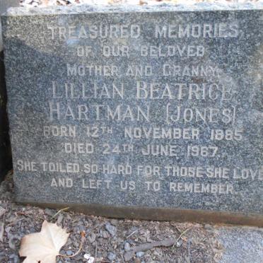HARTMAN Lillian Beatrice nee JONES 1885-1967