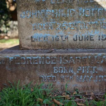 HOFFMANN John Philip 1851-1904 &amp; Florence Isabella nee PITT -1933