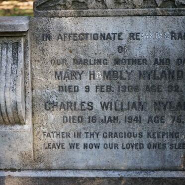 HYLAND Charles William -1941 &amp; Mary Hambly -1906