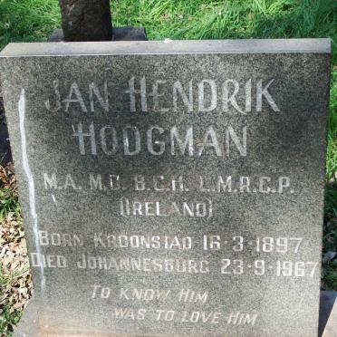 HODGMAN Jan Hendrik 1897-1967