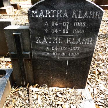KLAHR Martha 1883-1960 :: KLAHR Kathe 1913-1984