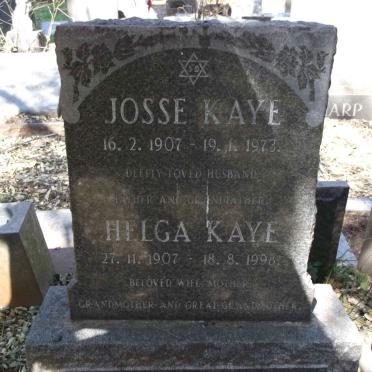 KAYE Josse 1907-1973 &amp; Helga 1907-1998