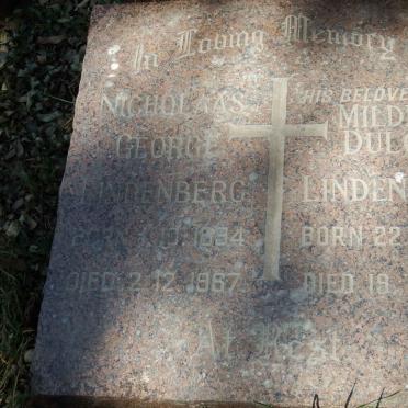 LINDENBERG Nicholaas George 1894-1967 &amp; Mildred Dulcie 1898-1980