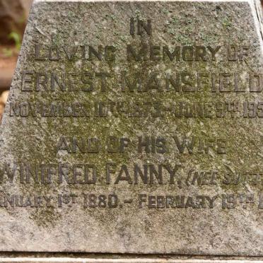 MANSFIELD Ernest 1873-1955 &amp; Winifred Fanny SUTTON 1880-1957
