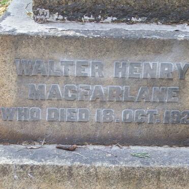 MACFARLANE Walter Henry -1922