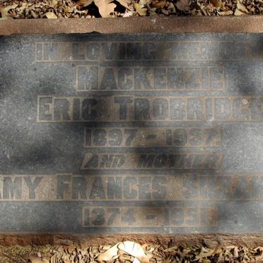 MACKENZIE Eric Trobridge 1897-1937 &amp; Amy Frances Suzannah 1874-1951