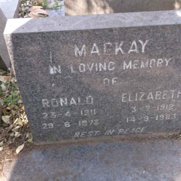MACKAY Ronald 1911-1973 &amp; Elizabeth 1912-1963