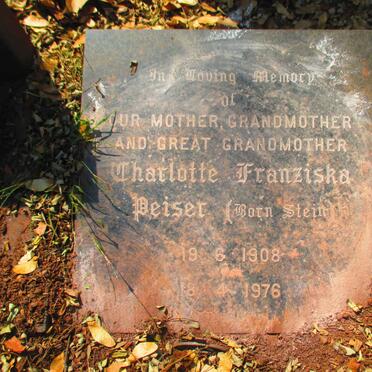 PEISER Charlotte Franziska nee STEIN 1908-1976