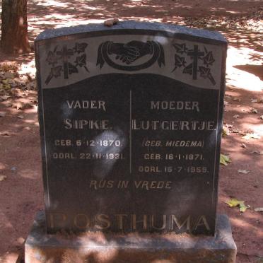 POSTHUMA Sipke 1870-1931 &amp; Lutgertje DIEDEMA 1871-1959