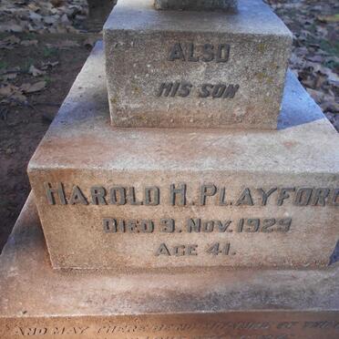 PLAYFORD Harold H. -1929