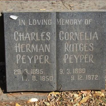 PEYPER Charles Herman 1885-1950 &amp; Cornelia Rutges 1889-1972