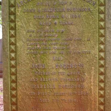 ROBINSON Archibald Totten -1904 :: ROBINSON John -190? :: ROBINSON Bridget -1930