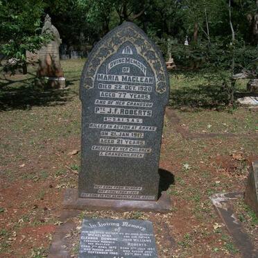 ROBERTS John Williams 1892-1962 :: ROBERTS Gladys Maud Ethel 1894-1983 :: DOWNING Wilhelmina Eleanor formerly ROBERTS nee MACLEAN 1875-1960 :: MACLEAN Maria -1920 :: ROBERTS J.F. -1917