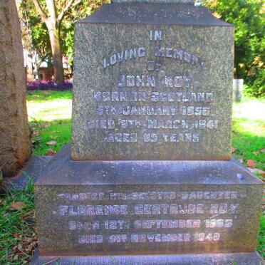 ROY John 1856-1941 :: ROY Florence Gertrude 1893-1948