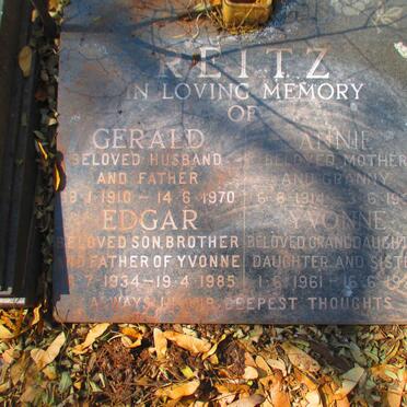 REITZ Gerald 1910-1970 & Annie 1914-1991 :: REITZ Edgar 1934-1985 :: REITZ Yvonne 1961-1991