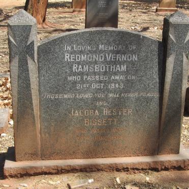 RAMSBOTTOM Redmond Vernon -1943 :: BISSETT Jacoba Hester -1966
