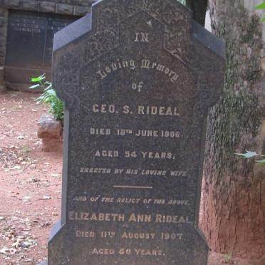 RIDEAL Geo. S. -1906 &amp; Elizabeth Ann -1907