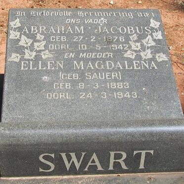 SWART Abraham Jacobus 1876-1942 &amp; Ellen Magdalena SAUER 1883-1943