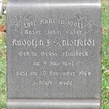 SCHLOTFELDT Rudolph F. 1861-1946
