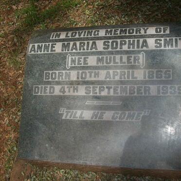 SMITH Anne Maria Sophia nee MULDER 1865-1939