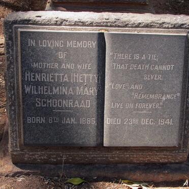 SCHOONRAAD Henrietta Wilhelmina Mary 1886-1941