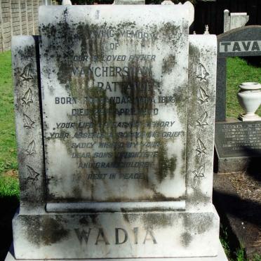 WADIA Manchershaw Patta?ee 1875-1970