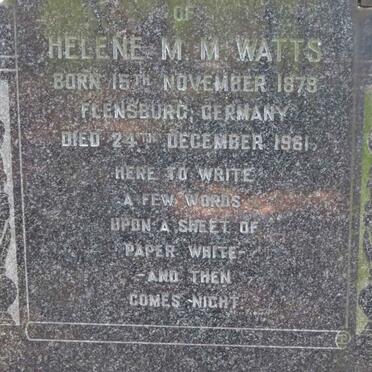 WATTS Helene M.M. 1878-1961